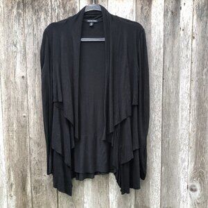 Cha Cha Vente Black Lightweight Long Sleeve Tiered Cardigan Small